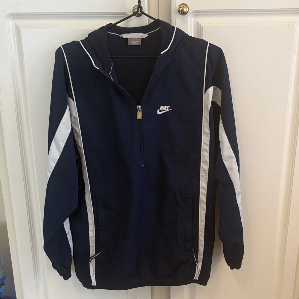 Vintage Nike Dark Blue and White Jacket